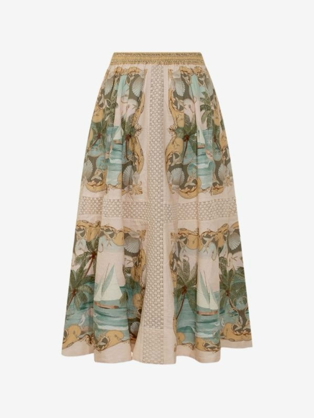FARM Rio Sand Royal Sea Crochet Midi Skirt Size Small NWT - Picture 6 of 13